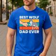 Best Wolf Dad Ever Men's Casual T-Shirt Royal Blue