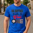 Big Brother Of The Fast One Car Racing Dad 1St Birthday Boy Men's Casual T-Shirt Royal Blue