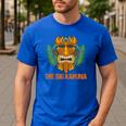 The Big Kahuna Hawaiian Tiki Dad Boss T-Shirt Men's Casual T-Shirt Royal Blue The Big Kahuna Hawaiian Tiki Dad Boss T-Shirt Men's Casual T-Shirt Royal Blue