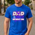 Birthday Girl Dad Of The Birthday Girl Spider Birthday Party Men's Casual T-Shirt Royal Blue