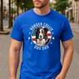 Border Collie Dog Owner For Men Border Collie Dad Men's Casual T-Shirt Royal Blue