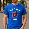 Brown University Bears Arched Dad Men's Casual T-Shirt Royal Blue Brown University Bears Arched Dad Men's Casual T-Shirt Royal Blue
