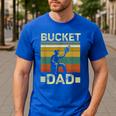 Bucket Dad Softball Dad Baseball Coach Father's Day Men's Casual T-Shirt Royal Blue Bucket Dad Softball Dad Baseball Coach Father's Day Men's Casual T-Shirt Royal Blue