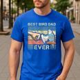Budgie Dad Bird Lover Father Animal Enthusiast Bird Guy Men's Casual T-Shirt Royal Blue