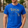 Burrito Taco Taquito Dad Mom Child Baby Matching Family Men's Casual T-Shirt Royal Blue