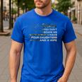 You Can't Scare Me I Have 4 Daughters & Wife Fathers Day Dad Men's Casual T-Shirt Royal Blue