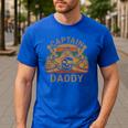 Captain Daddy Pirate Jolly Roger Flag Dad Halloween Men's Casual T-Shirt Royal Blue