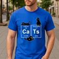 Cat Chemistry Periodic Table Cat Dad Cat Mom Men's Casual T-Shirt Royal Blue