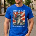 Cat Dad Club Life Is Better With Cats Cat Dad Cat Men's Casual T-Shirt Royal Blue