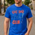Cat Dad Club Life Is Better With Cats Cat Dad Retro Men's Casual T-Shirt Royal Blue