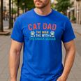 Cat Dad The Man The Myth Cat Lover Kitten Owner Kitty Men's Casual T-Shirt Royal Blue
