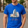 Cat Dad Vintage Catamaran Sailing Men's Casual T-Shirt Royal Blue