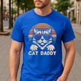 Cat Daddy Sunglasses Sunset Retro Fur Dad Papa Kitten Men Men's Casual T-Shirt Royal Blue