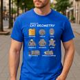 Cat Geometry Math Cat For Cat Dad Cat Mom Kids Men's Casual T-Shirt Royal Blue