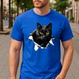 Cat Torn Cloth For Cat Lover Cat Dad Cat Mom Men's Casual T-Shirt Royal Blue
