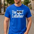 The Catfather Cat Dad Fathers Day Vintage Father's Day Men's Casual T-Shirt Royal Blue
