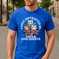 Cats Side Quest Distracted Tabletop Men Women Kids Dad Men's Casual T-Shirt Royal Blue