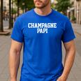 Champagne Papi Dad Father's Day Love Family Support Tee Men's Casual T-Shirt Royal Blue