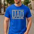 Checkered Dad Father's Day For Dad Family Men's Casual T-Shirt Royal Blue