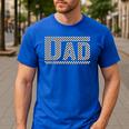 Checkered Dad Dad Father's Day Men's Casual T-Shirt Royal Blue Checkered Dad Dad Father's Day Men's Casual T-Shirt Royal Blue
