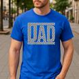 Checkered Racing Birthday Party Matching Family Race Car Dad Men's Casual T-Shirt Royal Blue Checkered Racing Birthday Party Matching Family Race Car Dad Men's Casual T-Shirt Royal Blue