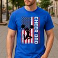 Cheer Dad American Flag Cheerleader Support Men's Casual T-Shirt Royal Blue