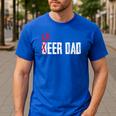 Cheer Dad Beer Dad Cheerleading Father Father's Day Men's Casual T-Shirt Royal Blue