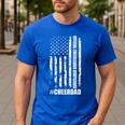Cheer Dad Bodyguard Family Father Cheerleader Squad Men's Casual T-Shirt Royal Blue