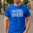 Cheer Dad Cheerleading American Flag Proud Cheer Father Men's Casual T-Shirt Royal Blue