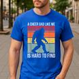 Cheer Dad Cheerleading Bigfoot Men's Casual T-Shirt Royal Blue Cheer Dad Cheerleading Bigfoot Men's Casual T-Shirt Royal Blue