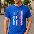 Cheer Dad Flag Pink Cheerleading Men's Casual T-Shirt Royal Blue
