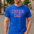 Cheer Dad Vintage Retro Cheerleading Pink Men's Casual T-Shirt Royal Blue