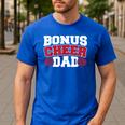 Cheer Stepdad Bonus Cheer Dad Red Men's Casual T-Shirt Royal Blue