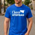 Cheer Stepdad Cheerleading Step Dad Cheerleader Stepfather Men's Casual T-Shirt Royal Blue