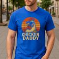 Chicken Daddy Vintage Chicken Dad Farmer Poultry Farmer Men's Casual T-Shirt Royal Blue