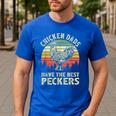 Chicken Dads Have The Best Peckers Vintage Apparel Men's Casual T-Shirt Royal Blue