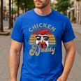 Chicken-Shirt Rooster Daddy Vintage Farmer Dad Father Men's Casual T-Shirt Royal Blue