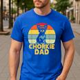 Chorkie Dad Retro Sunset Chihuahua Yorkie Mix Lover Men's Casual T-Shirt Royal Blue