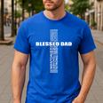 Christian Blessed Dad Cross Father's Day Best Dad Men's Casual T-Shirt Royal Blue Christian Blessed Dad Cross Father's Day Best Dad Men's Casual T-Shirt Royal Blue