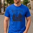 Christian Jesus Bible Verse Deer Elk Buck Hunting Dad Hunter Men's Casual T-Shirt Royal Blue