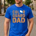 Color Guard Dad Flag Flipping Father Men's Casual T-Shirt Royal Blue
