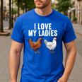Cool Chicken Art For Men Women Dad Rooster Chicken Farmer Men's Casual T-Shirt Royal Blue Cool Chicken Art For Men Women Dad Rooster Chicken Farmer Men's Casual T-Shirt Royal Blue