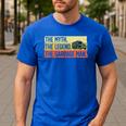 Cool Garbage Man Art For Men Dad Father Garbage Dump Truck Men's Casual T-Shirt Royal Blue