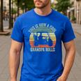 This Is How A Cool Grandpa Rolls Vintage Golf Dad Grandpa Men's Casual T-Shirt Royal Blue