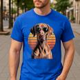 Cool Retro Vizsla Dog Mom Dad Vintage Pet Lovers Men's Casual T-Shirt Royal Blue