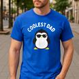 The Coolest Dad Cool Penguin By Dangerous Dad Men's Casual T-Shirt Royal Blue