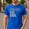 Coolest Dad Ever For Greatest Number 1 Dad Best Father Men's Casual T-Shirt Royal Blue