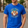 Corgi Dad Idea For Men Men's Casual T-Shirt Royal Blue