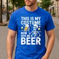 This Is My Costume Give Me A Beer Shirt Men Dad Halloween Men's Casual T-Shirt Royal Blue