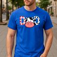 Cow Mom Or Dad Birthday Farm Birthday Party Men's Casual T-Shirt Royal Blue